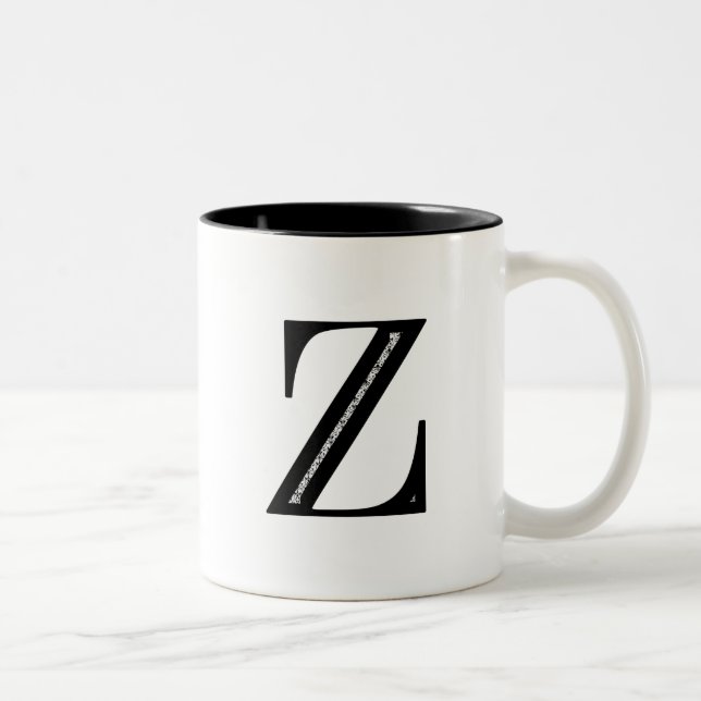 Tasse 2 Couleurs Lettre Z - noir de damassé (Droit)