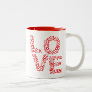 Tasse 2 Couleurs Lettres d'amour-Rouge