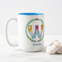 Lettres de fleurs Initiale "W" avec nom personnali