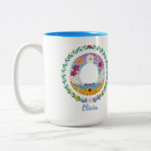 Lettres de fleurs "O" initiales avec nom personnal