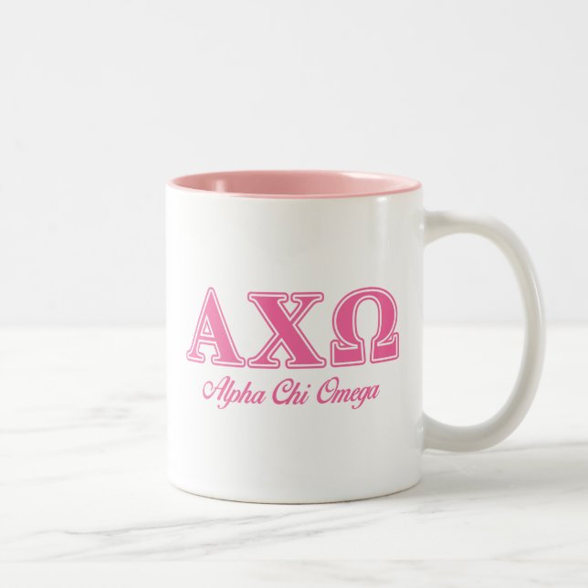 Tasse 2 Couleurs Lettres roses Alpha Chi Omega (Droit)