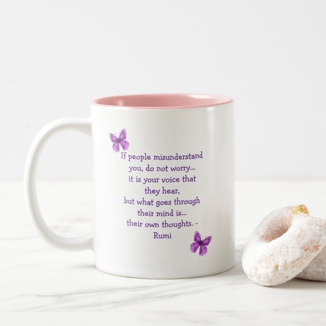 Tasse 2 Couleurs Leurs propres pensées - Rumi (Avec donut)