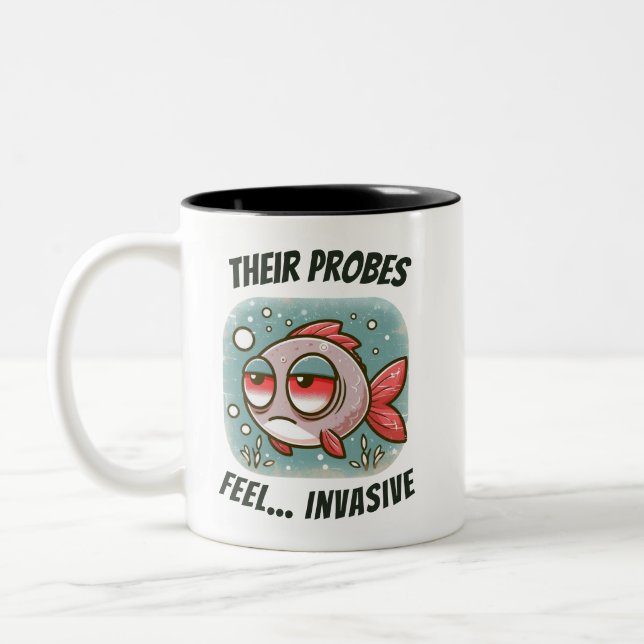 Tasse 2 Couleurs Leurs sondes sont… invasives - poisson (Gauche)