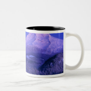 Tasse 2 Couleurs Lever de lune sur le mont Hood en hiver, Oregon