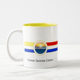 Tasse 2 Couleurs Lever de soleil océanique avec couleurs primaires