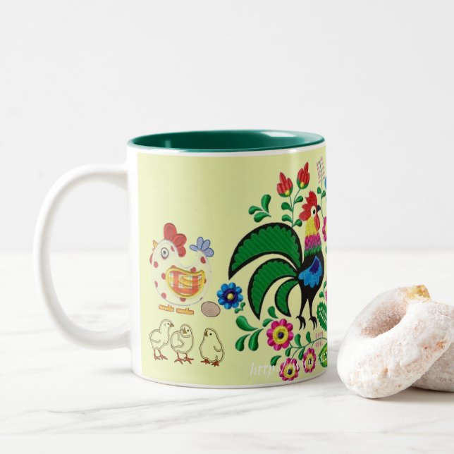 Tasse 2 Couleurs "Lèvres de poulet" (Avec donut)