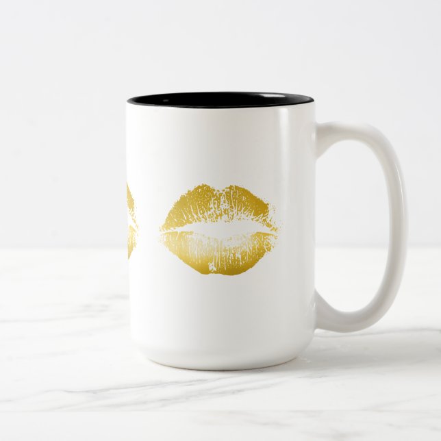 Tasse 2 Couleurs Lèvres d'or #2 (Droit)
