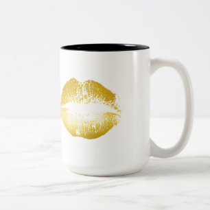 Tasse 2 Couleurs Lèvres en or