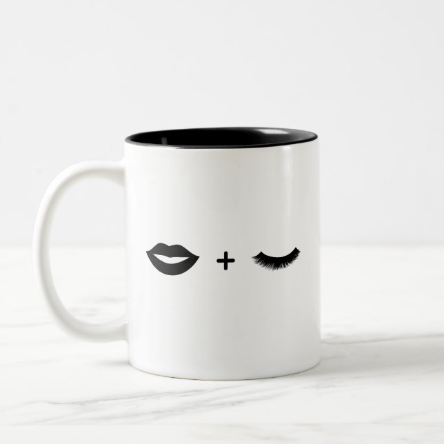 Tasse 2 Couleurs Lèvres + Mèches graphiques (Gauche)