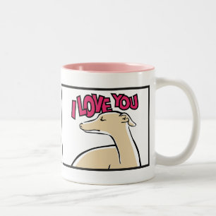Tasse 2 Couleurs Lévrier stylisé "I love You"