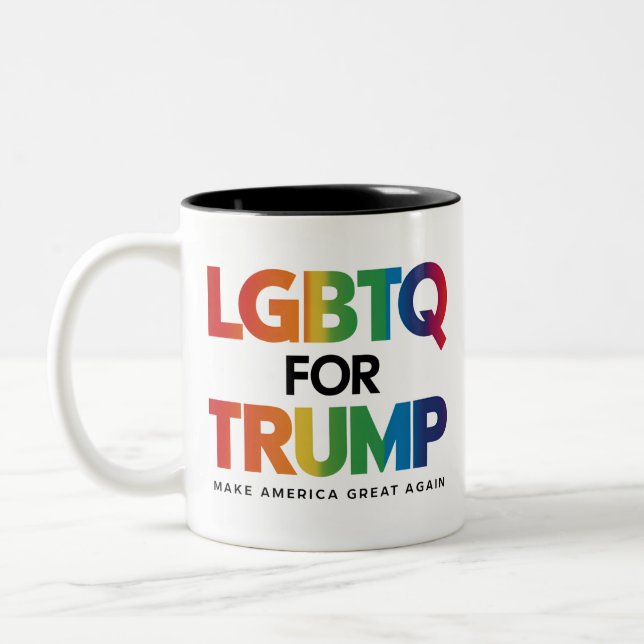TASSE 2 COULEURS LGBTQ POUR TRUMP GAY LESBIAN POUR TRUMP 2024 (Gauche)
