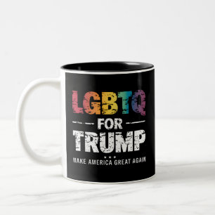 TASSE 2 COULEURS LGBTQ POUR TRUMP GAY LESBIENNE POUR TRUMP 2024