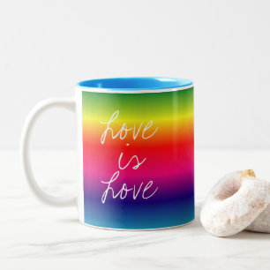 Tasse 2 Couleurs LGBTQ Rainbow Love is Love