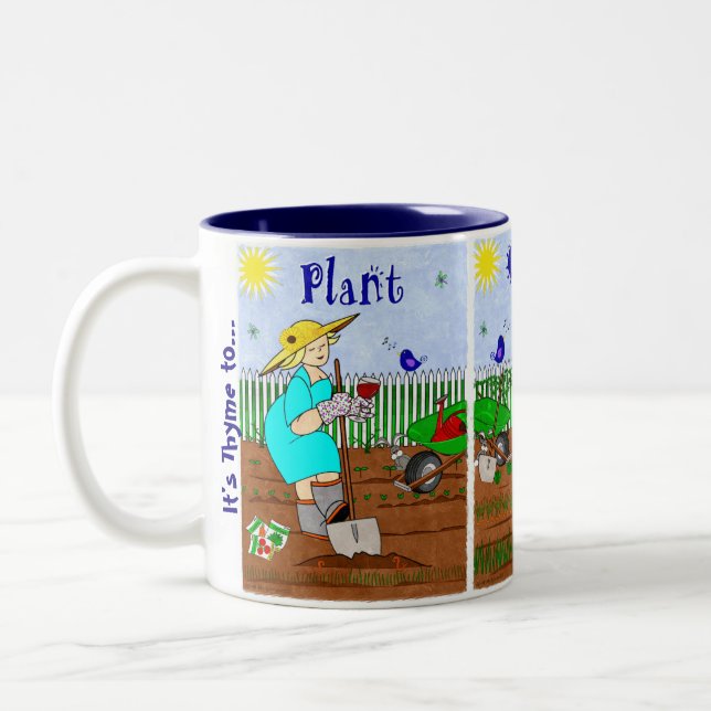 Tasse 2 Couleurs L'heure de planter, élèvent, détendent - Mlle (Gauche)