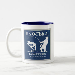 Tasse 2 Couleurs L'homme c'est Ofish Fisherman Retraite Party cadea