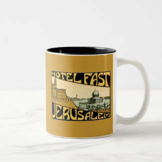 Tasse 2 Couleurs L'hôtel vintage d'annonce jeûnent Jérusalem