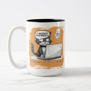 Tasse 2 Couleurs L'humour du chat programmeur Le débogage est catas