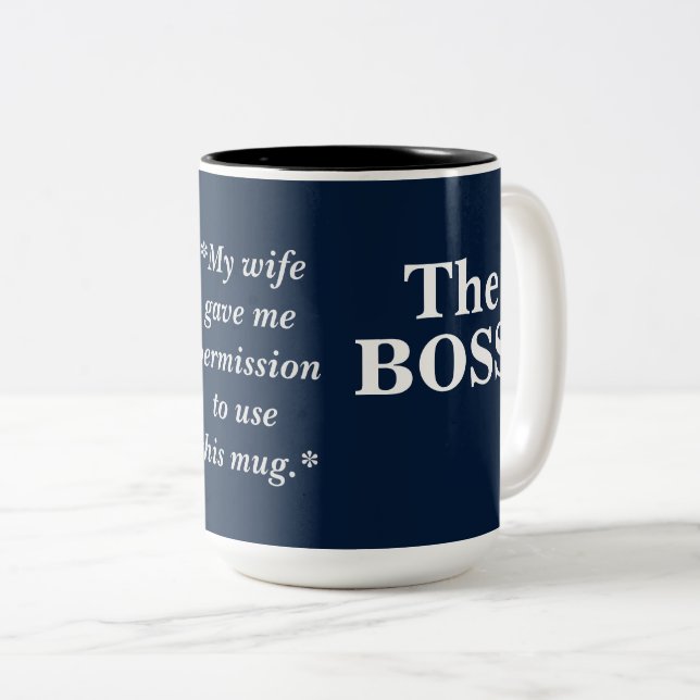 Tasse 2 Couleurs L'humour du patron (Devant droit)