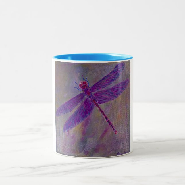 Tasse 2 Couleurs Libellule astrale de postluminescence (Centre)