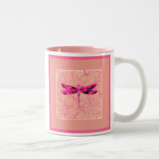 Tasse 2 Couleurs Libellule de conscience de cancer du sein