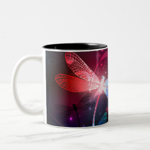 Tasse 2 Couleurs Libellule rouge lumineuse