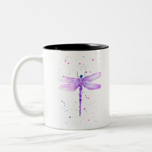 Tasse 2 Couleurs libellule violette mignonne ceigne d'animal mignon (Gauche)