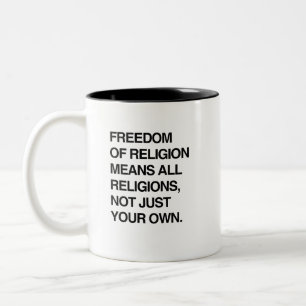 TASSE 2 COULEURS LIBERTÉ DE RELIGION SIGNIFIE TOUTES LES RELIGIONS