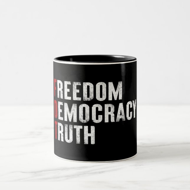 Tasse 2 Couleurs Liberté Démocratie Vérité (Centre)