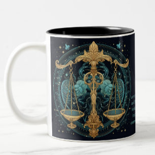 Tasse 2 Couleurs Libra Birthday Ajouter un nom sept à oct Thé cadea