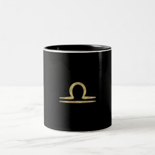 Tasse 2 Couleurs LIBRA Gold Septembre Octobre Anniversaire Astrolog