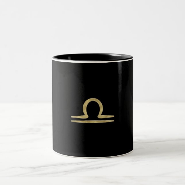 Tasse 2 Couleurs LIBRA Gold Septembre Octobre Anniversaire Astrolog (Centre)