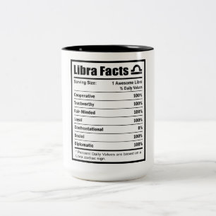 Tasse 2 Couleurs Libra Nutrition Facts