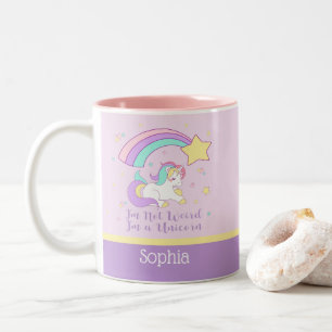 Tasse 2 Couleurs Licorne Arc-en-Ciel Magique Personnalisée Mignonne