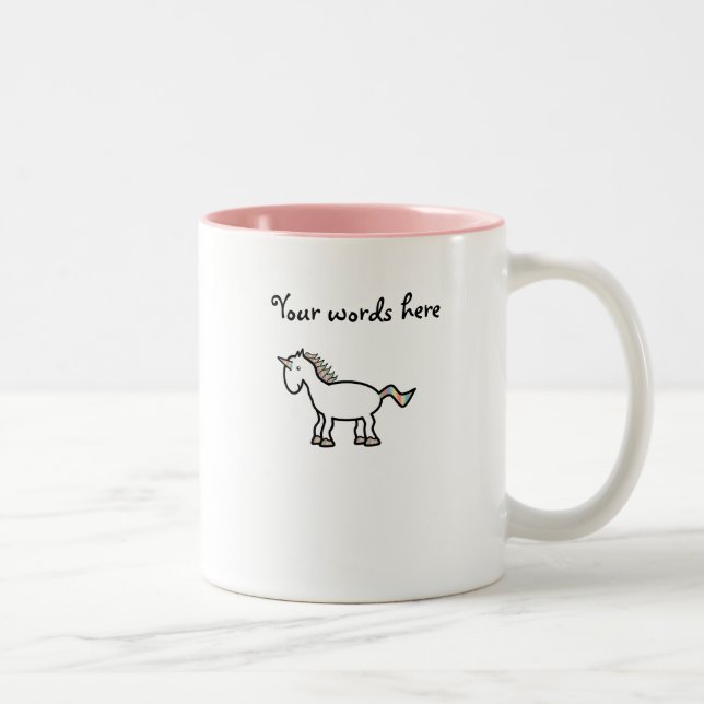 Tasse 2 Couleurs Licorne blanche d'arc-en-ciel (Droit)