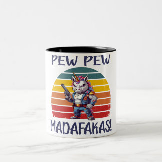 TASSE 2 COULEURS LICORNE DRÔLE PEW PEW ENFANTS DE SALAUD