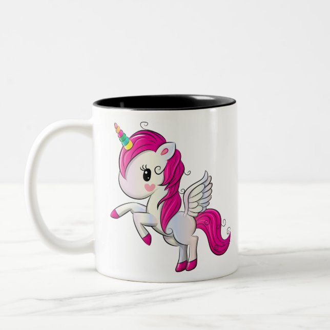Tasse 2 Couleurs Licorne mignonne d'arc-en-ciel (Gauche)