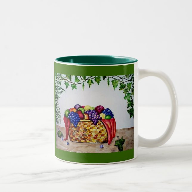 Tasse 2 Couleurs Lierre et corbeille de fruits (Droit)