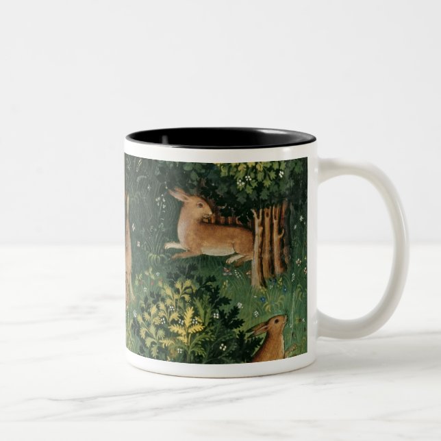Tasse 2 Couleurs Lièvres dans un bois (Droit)