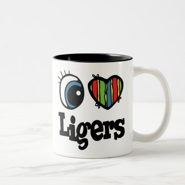 Tasse 2 Couleurs Ligers I Love (Coeur) (Droit)