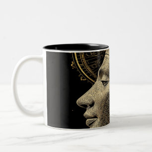 Tasse 2 Couleurs Ligne artistique moderne de Néfertiti silhouette