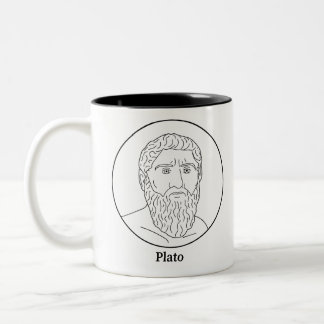 Tasse 2 Couleurs Ligne portrait de Platon