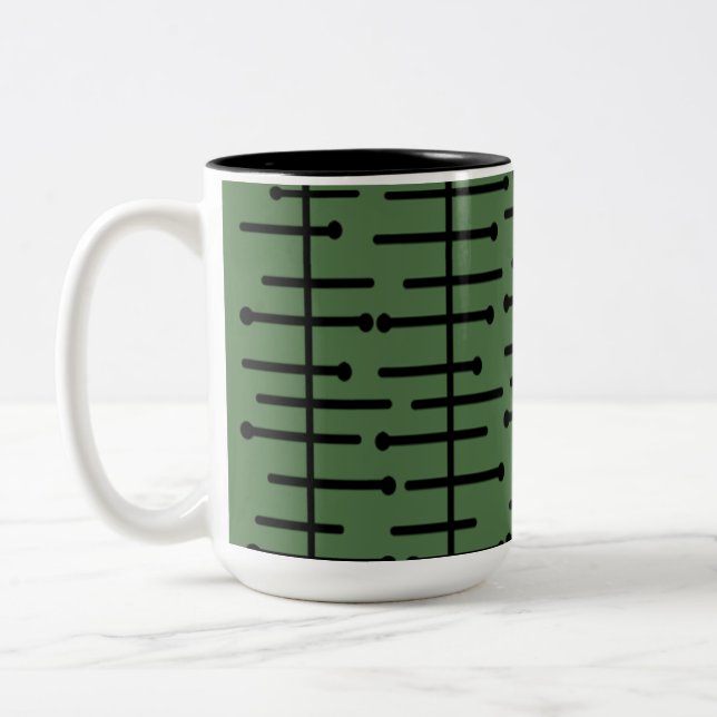 Tasse 2 Couleurs Lignes atomiques vertes (Gauche)