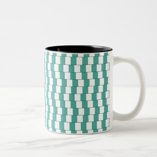 Tasse 2 Couleurs Lignes déroutantes turquoise (Droit)