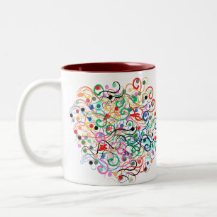 Tasse 2 Couleurs Lignes et points abstraits