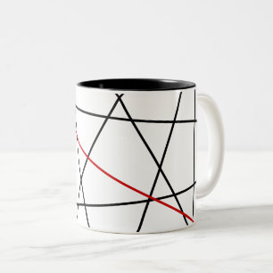Tasse 2 Couleurs Lignes noires et rouges