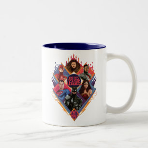 Tasse 2 Couleurs Ligue de Justice   Insigne du groupe de hachures d