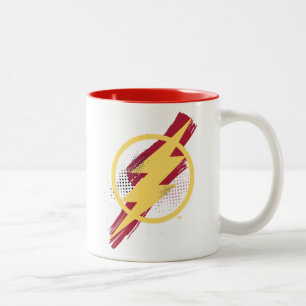 Tasse 2 Couleurs Ligue de Justice   Symbole Flash brosse et demi-to