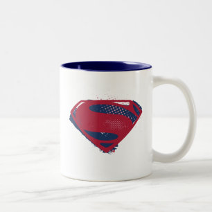 Tasse 2 Couleurs Ligue de Justice   Symbole Superman brosse et demi