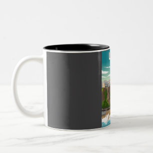 Tasse 2 Couleurs Lima Pérou Poster de voyage Vintage minimal rétros