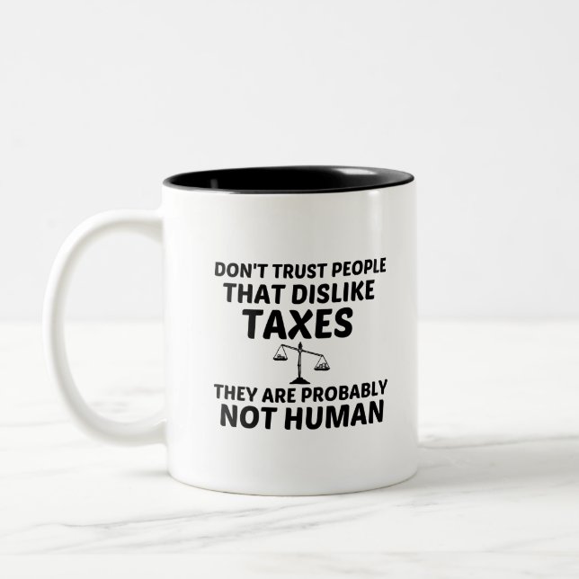 TASSE 2 COULEURS L'IMPÔT N'AIME PAS L'ÊTRE HUMAIN (Gauche)